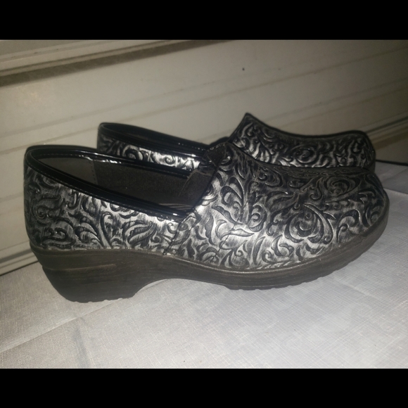 Size 12 Easy Street Works Laurie Silver Clog Work shoes womens slip resistant - Picture 5 of 9